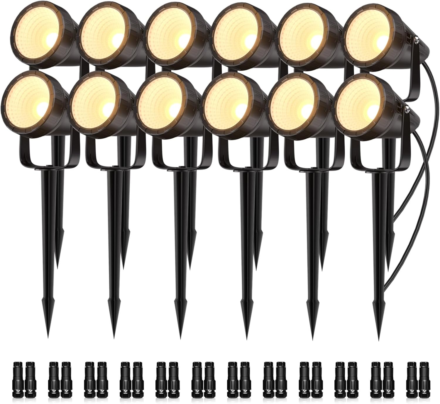 Outdoor Lighting Kit With Transformer - 12'li Paket Su Geçirmez Dış Mekan