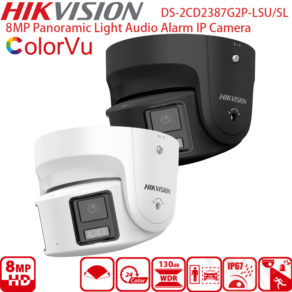 Outdoor Lighting And Camera - Hikvision Panoramik ColorVu IP Kamera 8MP