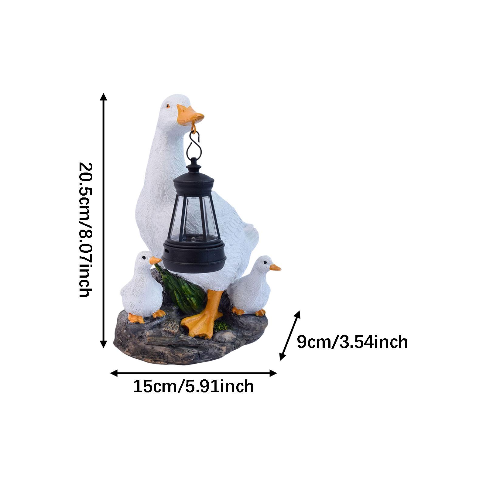 Outdoor Lighting Accent - Güneş Enerjili Reçine Figürlü Beyaz Ördek
