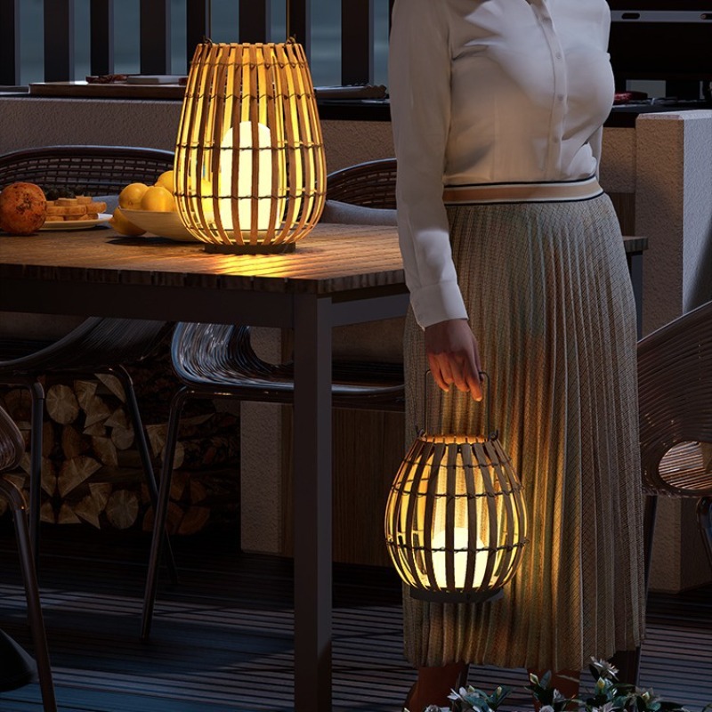 Outdoor Lighting Accent - Lüks Güneş Enerjili Rattan Su Geçirmez