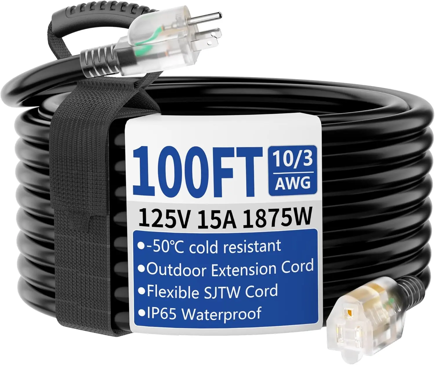 Outdoor Lighting Extension Cord - 100ft Dış Mekan/İç Mekan Uzatma Kablosu,