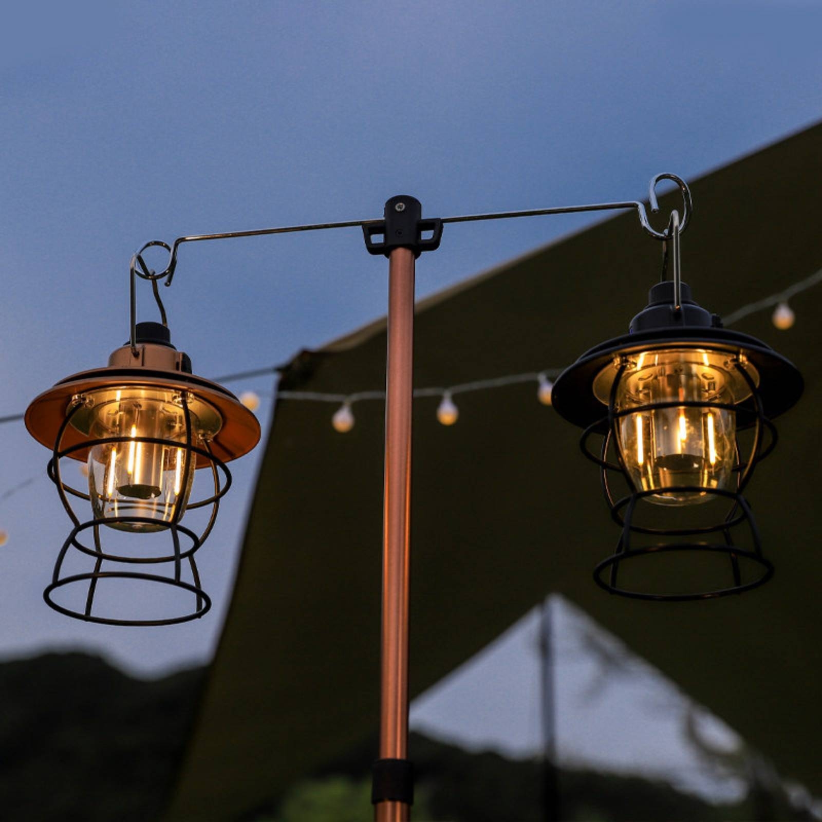 Outdoor Lighting Pole - Kancalı Tripod Standı Teleskopik Asma Lamba
