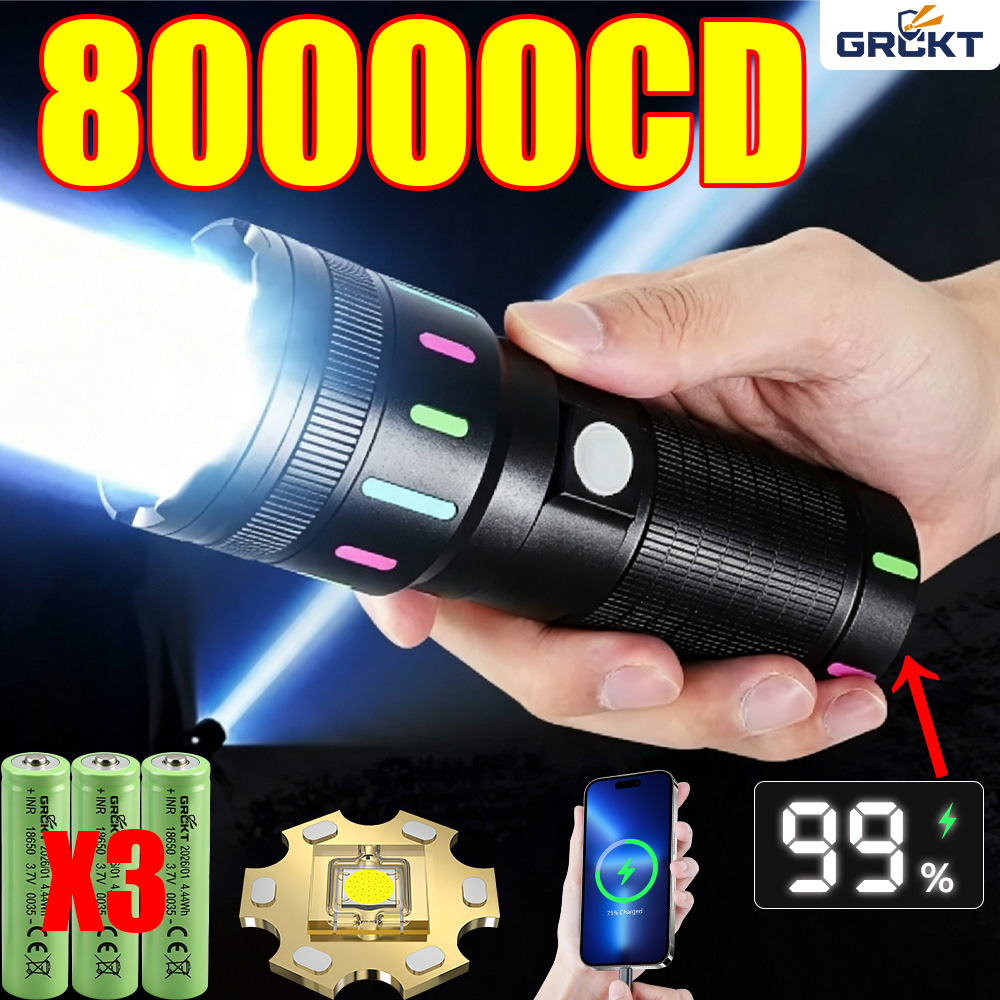 Outdoor Lighting Quality - 80000CD En Güçlü LED El Feneri