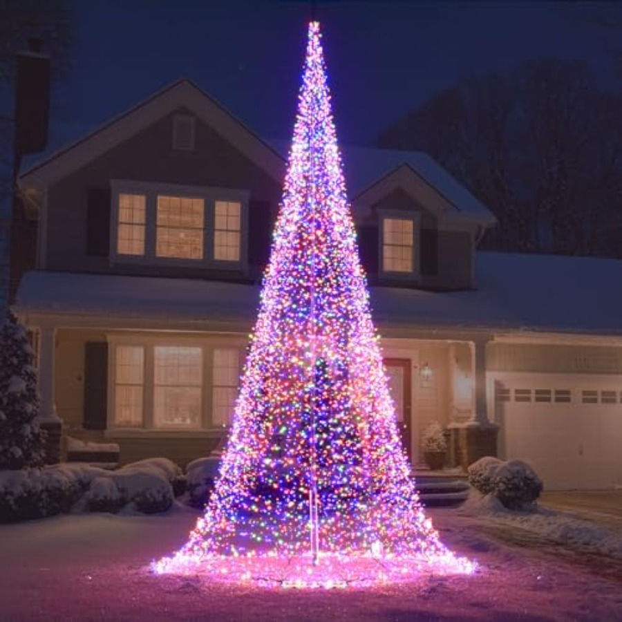 Outdoor Lighting Install - Dış Mekan Bayrak Direği LED Noel