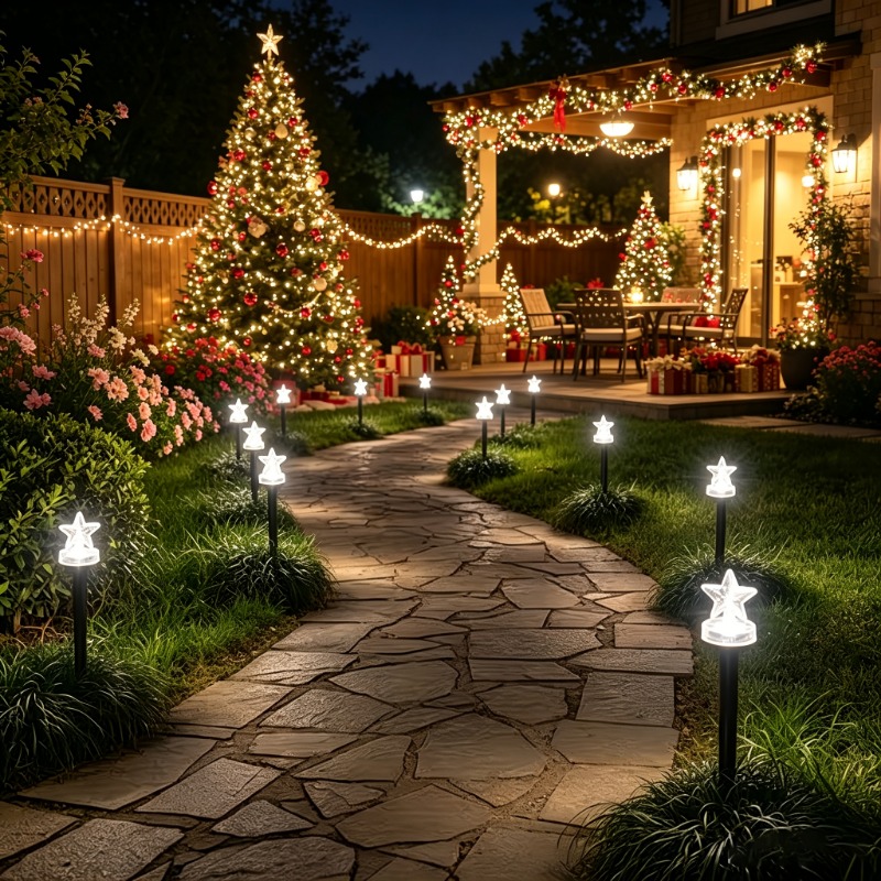 1 takım güneş enerjili pentagr - Solar Path Light incelemesi ve fiyatı