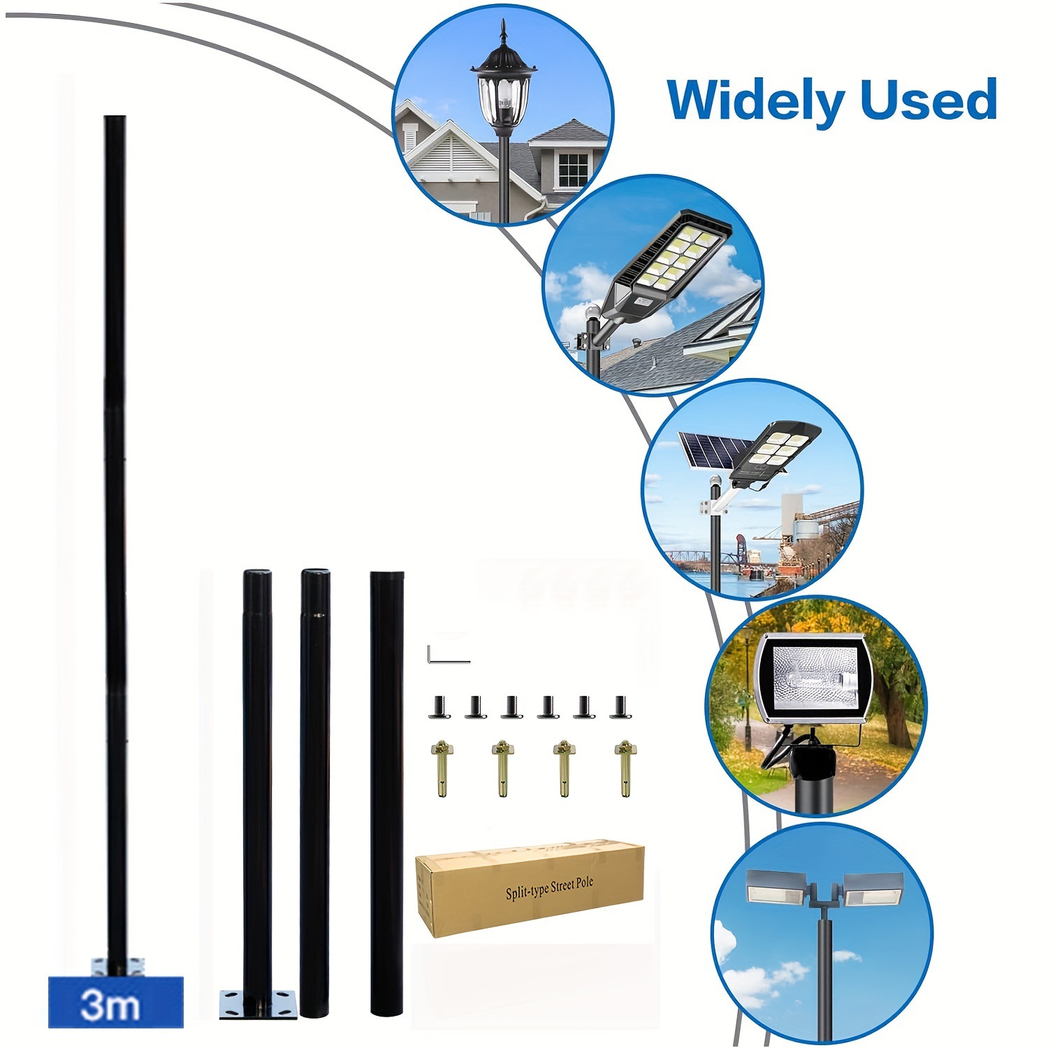 3m Güneş Enerjili Dış Mekan Ay - Outdoor Lighting Pole incelemesi ve fiyatı